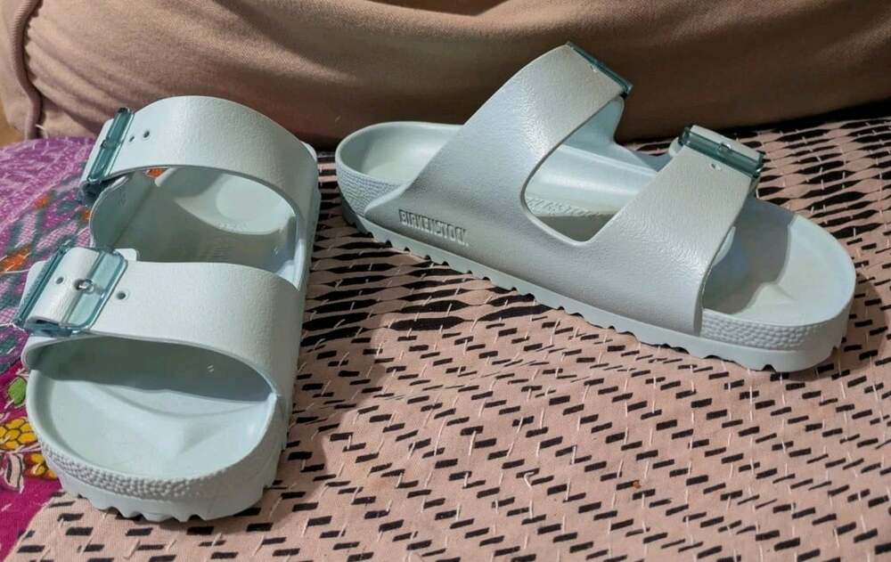 Birkenstock Arizona EVA Stealth Buckle Sandals Surf Green Women’s Size 7 EU 38